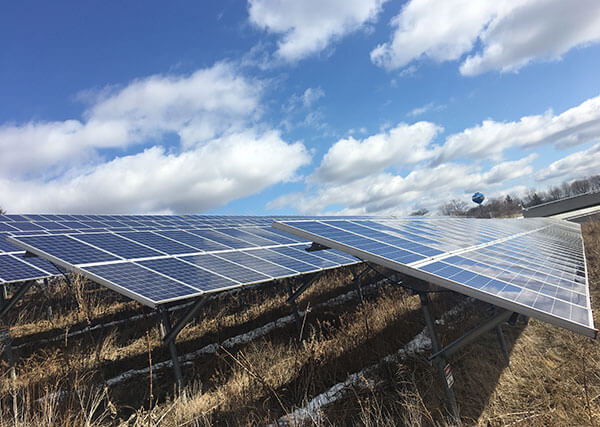 Solar panels on U-M's North Campus